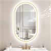 STARLEAD Oro Specchio-Ovale-Bagno-LED-con-Luce 100x60cm, Bluetooth, Antifog, Dimmerabile, 3 Colori Luce, Memoria, Vetro Temperato, IP44, Orizzontale/Verticale, Cornice non Metallica