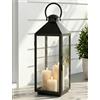 NUPTIO Lanterna Grande Lanterne per Esterni: 48cm di Altezza Lanterna da Giardino Lanterna Decorativa da Esterno Lanterna A Candela Xxl Resistente Alle Intemperie Metallo Nero con Vetro Lanterna