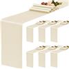 YMHPRIDE Confezione da 6 runner da tavola in raso color crema, 30 x 183 cm, per matrimoni, feste, compleanni, banchetti