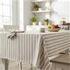 Bifulco Biancheria Bifulco Tovaglia Tavola Rettangolare 140x230 cm 12 Posti Art. Gourmet Fancy Home in Misto Cotone - Fantasia Righe Bicolore (Beige)