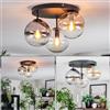 hofstein Gastor Plafoniera, Lampada a sfera Ambrato, Chiaro, Grigio fumo, 3-Luci
