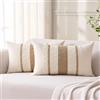 Aisybaklyn Cuscini Divano 30x50 Federe Cuscini Bohémien Marrone Cotone e lino Intrecciato Moderno Fodere Cuscini Elegante Macramè Cuscino Decorativo per Divano Camera da Letto Sedia di Casa Set di 2