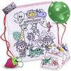 aeioubaby.com 25 Zainetti da Colorare + Borsa Riutilizzabile | 25 Bustine singole con 5 Colori a Cera e un Palloncino | Regalo per bambini per le feste e i compleanni (Animali)