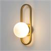 Generico Applique in metallo oro bronzo con sfera bianca opaco in vetro - attacco G9 220V elegante