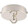 ElekTek Rosone da soffitto piatta con diametro 100 mm con staffa cinturino e gancio. Ideale per accessori a sospensione e lampadari. Finiture metalliche verniciate a polvere Nichel