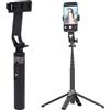 Bewinner Kit Treppiede Allungabile per Selfie Stick, Supporto a 4 Gambe con Lunghezza Regolabile da 21,7-135 Cm con Telecomando Ricaricabile per Fotocamere Action di Telefoni Cellulari,