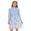 Generico Vestito Ragazza 2 Pezzi Cardigan a Manica Lunga e Gonna in Tulle con Fiocco Abito da Principessa Battesimo Elegante Cerimonia Compleanno