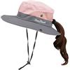 INOGIH Cappello da sole per bambine e ragazze, protezione dai raggi UV, a tesa larga, con foro per coda di cavallo, adatto per 3-6 anni, Rosa, 3-8 Anni