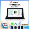 Junsun Autoradio Junsun Wireless CarPlay Android Auto per Mazda 6 Mk1 (GG/GY) 2002-2008 con ventola di raffreddamento integrata, navigatore GPS Android, lettore multimediale, WiFi, DSP, RDS, BT, SWC, schermo