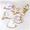 MINGXUAN 10 pz Tendenza Smalto Bianco Oceano Corallo Conchiglia Ossa di Pesce Coda di Pesce Cuore Pendenti con Ciondoli In Lega Collana FAI DA TE Portachiavi Creazione di Gioielli