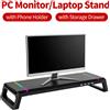 NONE Supporto per Monitor da Scrivania RGB con Cassetto Portaoggetti, Porta Telefono, Porte USB 2.0/3.0, Organizzatore da Scrivania