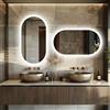 Wisfor Specchio da Bagno LED Antiappannamento Ovale, Montabile Orizzontalmente o Verticalmente, con 2 Interruttori Touch e Illuminazione LED Regolabile: Bianco Caldo, Bianco Freddo, Neutro