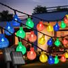 IWP Confezione da 1/2 Luci Solari a LED per Esterni, Impermeabili, a Globo di Cristallo con 8 Modalità di Illuminazione per Decorazioni da Giardino, Matrimoni e Feste