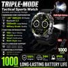NONE Orologio Intelligente Militare Robusto 1,7" IPS 1000mAh 30G Batteria 100+ Modalità Sport Chiamata Torcia Monitor Salute Impermeabile Uomo