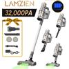 LAMZIEN V12PRO Aspirapolvere senza fili, 32000PA/40 minuti di autonomia, filtrazione HEPA efficiente, con faro a LED verde, spazzola anti-groviglio a forma di V per pavimenti duri, tappeti e peli di