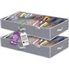 HOLDN' STORAGE Set di 2 organizer per scarpe sotto il letto, resistente agli strappi, materiale 600D, organizer per scarpe sotto il letto, adatto per scarpe da uomo e donna, tacchi alti e scarpe da ginnastica, fino