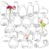 DOLEEYAE Set di 24 vasi in vetro sfuso, trasparenti, per centrotavola, piccoli vasi di vetro per fiori, vasi vintage per matrimoni rustici, decorazioni per la casa, composizioni floreali, mini vasi in vetro