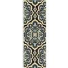 Maples Rugs Vivian Medallion Runner Tappeto antiscivolo per corridoio e ingresso [Made in USA], 2 x 6, blu persiano