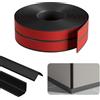 Yunlaishaocer Listello angolare autoadesivo, 3 cm x 3 cm x 4 m, in PVC, flessibile, nero, protezione per bordi, autoadesivo, flessibile, per porte, finestre, pareti
