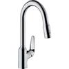 hansgrohe Focus M42 Miscelatore cucina monocomando 220, doccetta estraibile, 2 getti, cromo, 71800000