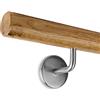 Treppen- und Geländerstudio Graber Corrimano in legno di quercia, 45 mm, rotondo, laccato, lunghezza 3000 mm, con 3 supporti in acciaio inox
