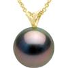 PEARLS & COLORS - Ciondolo in Oro di Perla coltivata di Tahiti rotonda - Qualità A+ - Oro 750 (18K) - Catena regalo - Gioiello da donna