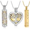 VCCWYQK Set di 3 ciondoli in acciaio inox a forma di cuore per uomo e donna per conservare le ceneri dei defunti