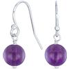 Bling Jewelry Semplici Orecchini A Goccia Con Perle Rotonde Viola Chiaro Ametista, Con Gancio A Forma Di Pesce Francese. In Argento Sterling 925, Pietra Del Mese Di Febbraio
