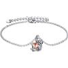 YAFEINI Braccialetto in argento Sterling con bradipo, mucca delle Highland, panda rosso, libellula, cuore bradipo, gioiello per donne e ragazze (braccialetto con cuore)