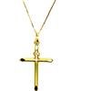 PEGASO GIOIELLI Collana da Donna in Oro Giallo 18kt (750) Catenina Veneta Croce Smussata Semplice - Battesimo Bambini