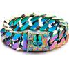 COOLSTEELANDBEYOND Uomo Grande Acciaio Inossidabile Barbozzale Bracciale con Fleur de Lis e Cranio, Gotico Biker, Lucidato