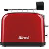 Girmi TP5602 Tostapane, 850 W, Acciaio Inox, Rosso