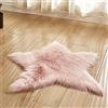 GUOCU Tappeto Pelo Lungo a Forma a Stella,Antiscivolo Moquette Peluche per Soggiorno Tappeto Peloso Pelliccia Sintetica Tappetino Porta Piede Pad Tappeti Camera da Letto Divano Decorazione Rosa 60CM