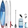 AQUASTIC Touring PRO 14'0 SUP Board Tavola ECO durevole Dimensioni 426,7 x 81,3 x 15 cm con pompa, pinna US BOX e pagaia composita Tavola da nuoto blu per Touring Gonfiabile, Tecnologia Woven MSL