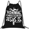 Generic Zaino con Coulisse Normal Isn't Coming Back Jesus Is Drawstring Backpack Pieghevole Borsa con Coulisse Resistente Sacchetta Sportiva per Viaggi Spiaggia Scuola