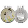 no/no Bellezza con Fiore Cinese Acquerello Golf Ball Marker Cappello Cap Clip Smalto Magnetico