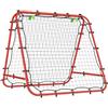 HOMCOM calcio rimbalzatore porta rimbalzo muro rete rimbalzo bifacciale regolabile in 5 livelli per allenamento calcio acciaio rosso 100 x 95 x 90 cm