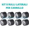 OSCULATI KIT 8 RULLI LATERALI PER CARRELLO 105X75MM BARCA GOMMONE RULLO LATERALE
