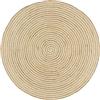 vidaXL Tappeto fatto a Mano Moquette Carpetta Pavimento Cuscino da Pavimento Soggiorno Camera da Letto Interna Casa Iuta con Design a Spirale Bianco 120 cm