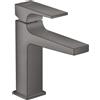 hansgrohe Metropol Miscelatore monocomando lavabo 110 con maniglia a leva e push-open, cromo nero satinato, 32507340