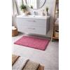 TEXTILE COLLECTION Tappeto Bagno Riccio 50x80 cm e 60x120 cm - Cotone & Poliestere, Asciugatura Rapida (Rosa, 50x80)