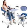 ZHDPYHDD Sollevatore Idraulico per Pazienti Sedia per il Trasferimento dei Pazienti | Sedia per Toilette per Anziani, Regolabile in Altezza con Schienale a 180° & Vaso Notturno, per Disabili, Donne in