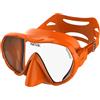SEAC Set bis Rondò Dry - Set Snorkeling Adulto con Maschera Frameless monolente in Vetro Temperato e Snorkel Dry Top con Valvola di Spurgo, Boccaglio Ergonomico in Silicone, Arancio