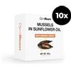 GymBeam Cozze in Olio di Semi di Girasole con Aroma Affumicato 10 x 80 g