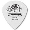 Jim Dunlop Tortex Jazz III, plettro per chitarra, 0,88 mm, confezione da 12, colore: Bianco