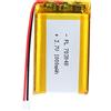 Sunkoo Batteria LiPo 3,7V 1000mAh 703048 con cavo JST - Batteria ricaricabile in polimeri di litio per altoparlanti Bluetooth, progetti DIY e dispositivi elettronici