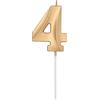 Folat 18874 Candela Glamour Numero 4 Oro Metallizzato