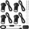 Aicharynic Set di 4 mini faretti, luce bianca calda 3000 K, USB 5 V, faretto a punto girevole a 360°, per vetrine, armadi e decorazioni