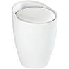 Wenko Sgabello Candy Bianco opaco - Sgabello da bagno, con sacco biancheria estraibile, ABS, 36 x 50.5 x 36 cm, Bianco