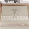 PETTI Artigiani Italiani - Coprifornello, Coprifornello Elegante, Coprifornello Shabby Chic in Tinta Unita con Balza in Pizzo Sangallo e Fiocchi, Coprifornello in Cotone, Coprifornello 70x50cm Beige